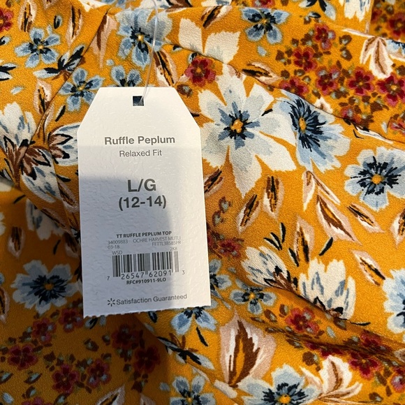 NWT Time & Tru Ruffle Peplum Top Size Large - Picture 6 of 7